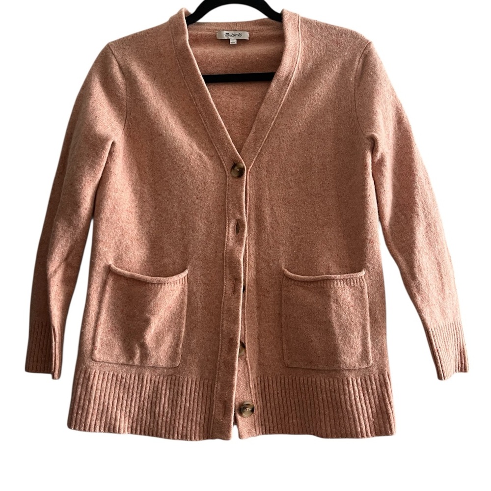 Madewell Blush Pink Donegal Merino Wool Cardigan Sweater size S